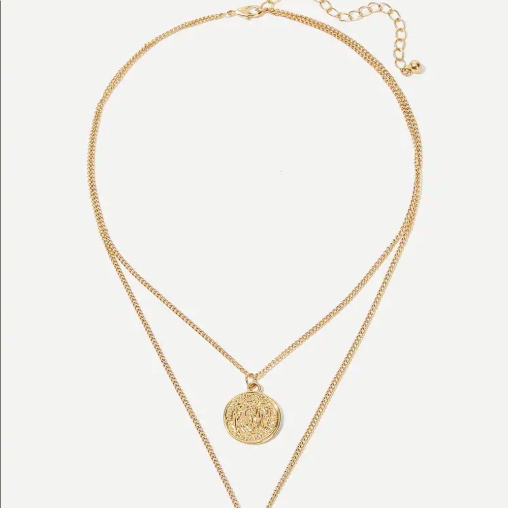 LAST ONE Crescent Coin Double Layer Necklace - Picture 3 of 4
